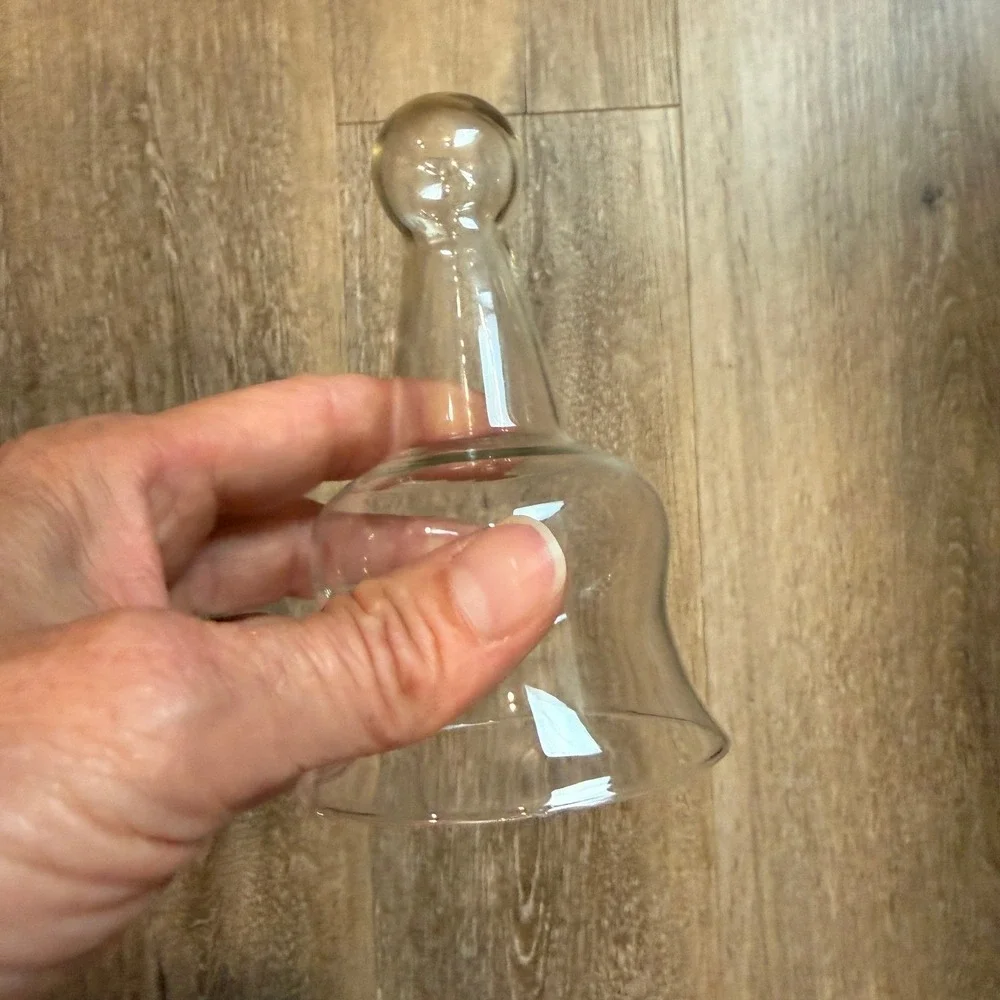 Vintage Set of 4 Clear Glass Smoke Bell Cloches 4.5